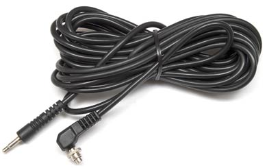Screwlock PC to Miniphone Plug (1⁄8" – 3.5mm) — 5 Meter (16 Feet) Straight Flash Sync Cord