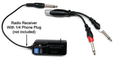 1 &frasl; 4 Inch (6.3mm) Phone Plug Splitter 1F &mdash; 2M