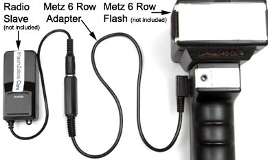 Metz 6 Row Connector to Inexpensive Radio Slave Adapter Cable