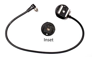 Female Hotshoe to Screwlock PC Connector (with Cord)