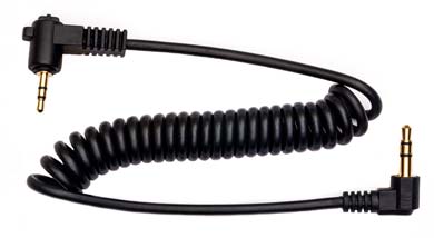 Coiled Shutter Cable - Subminiphone Plug (Canon E3, Pentax, etc.) to Pocket Wizard Plus III, Flex TT5, and later Multimax